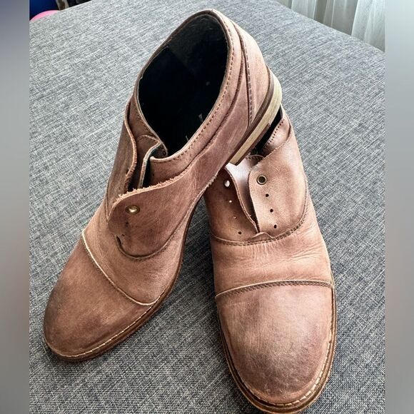 Free People Rogue Darby Brown Leather Oxfords Size 37 - Picture 5 of 11